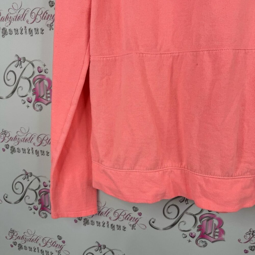 SO Coral Women's Sweatshirt pullover neon sweater long sleeves coral pink orange - Picture 4 of 8